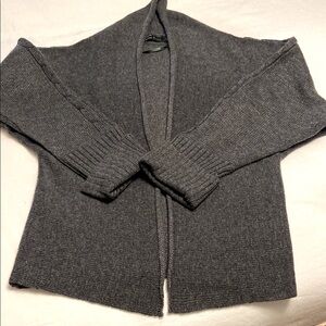 Women's Gray Open-Front Sweater